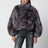 Cropped shaded grey faux fur jacket