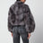Cropped shaded grey faux fur jacket