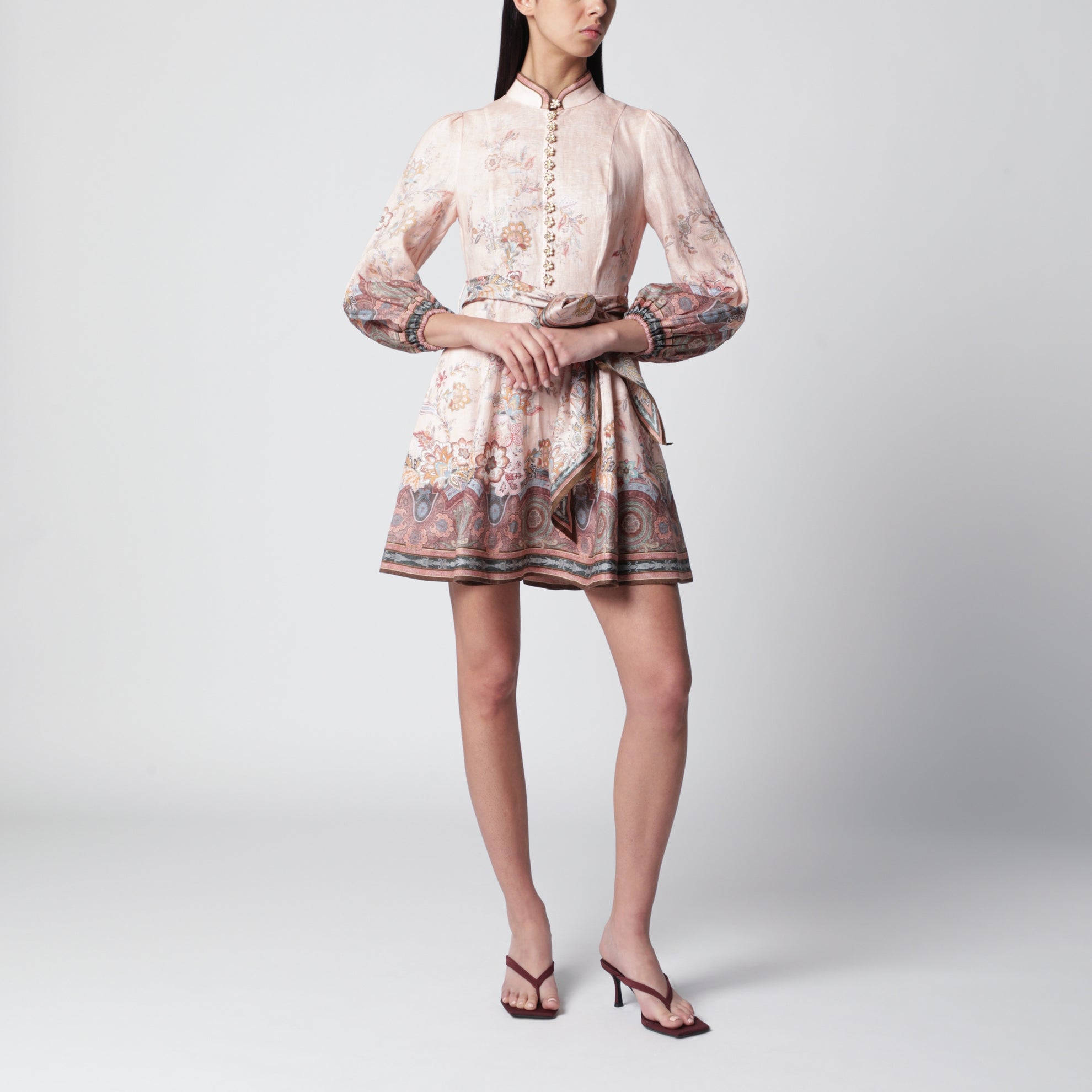 Rosa Alchemy Minikleid mit Paisley-Muster