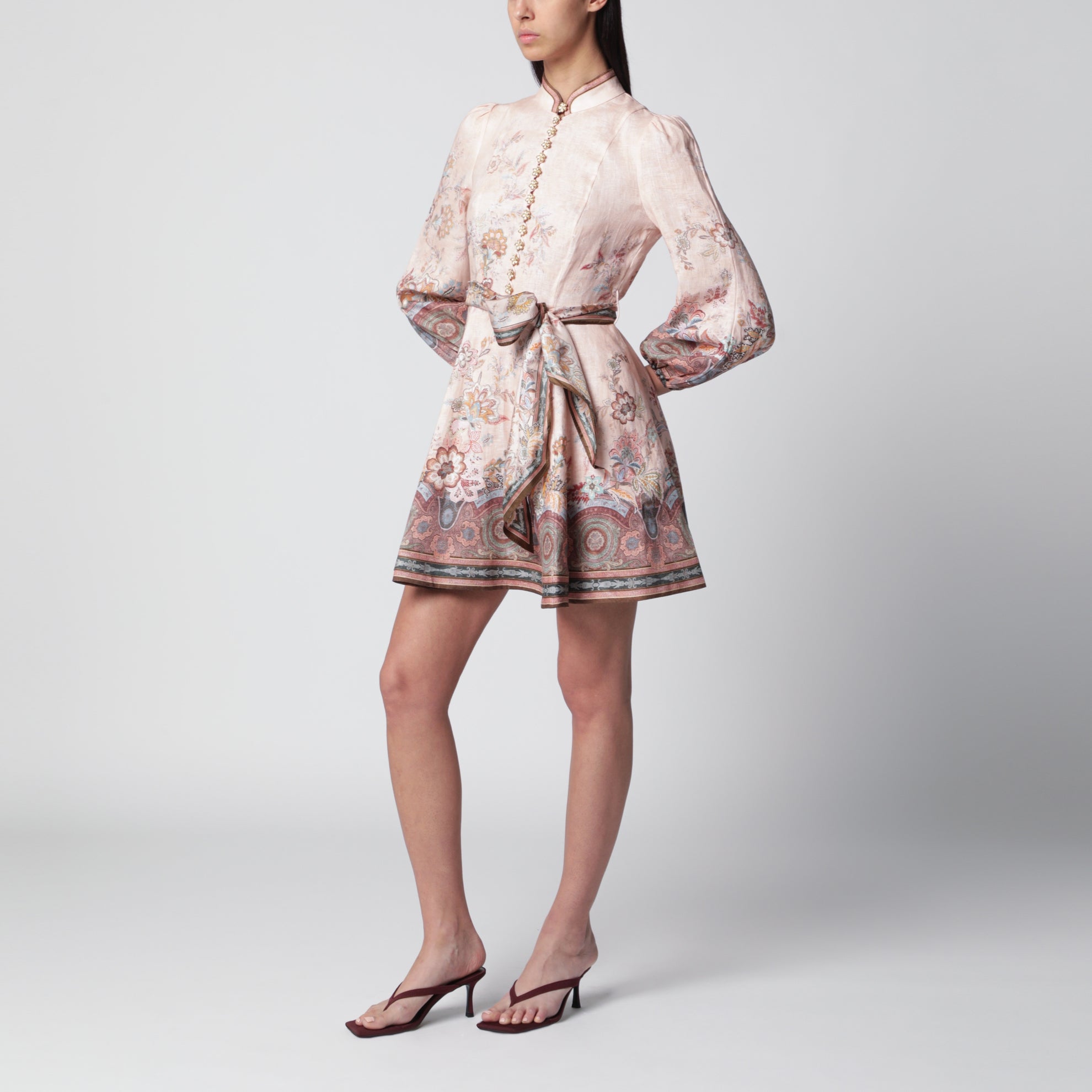 Rosa Alchemy Minikleid mit Paisley-Muster
