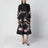 Valiant printed linen midi dress in Black Bouquet