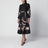 Valiant printed linen midi dress in Black Bouquet