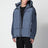 Graublaue Daunenjacke mit Wollärmeln