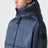 Graublaue Daunenjacke mit Wollärmeln