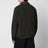 Cardigan matelassé gris foncé zippé en laine mélangée