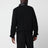 Black padded zip-up cardigan in wool blend