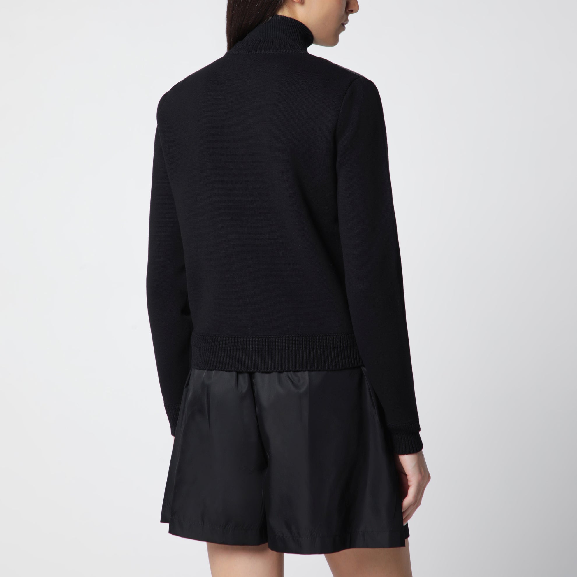 Black padded zip-up sweatshirt