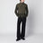 Olive green cardigan in wool with polyester inserts