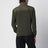 Olive green cardigan in wool with polyester inserts