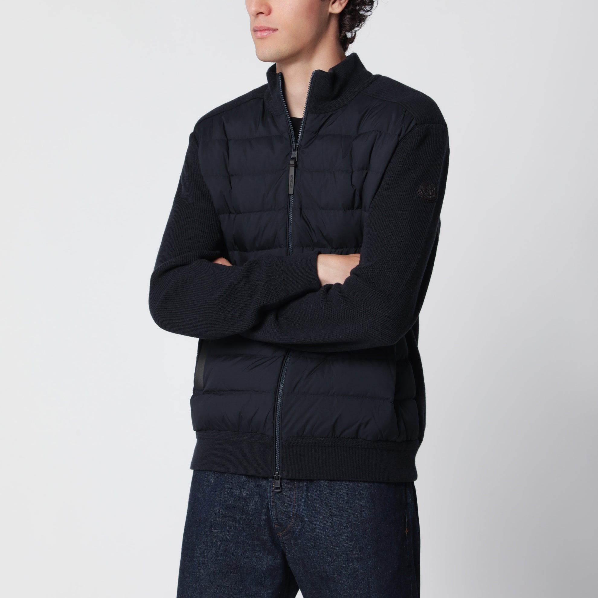 Cardigan matelassé bleu