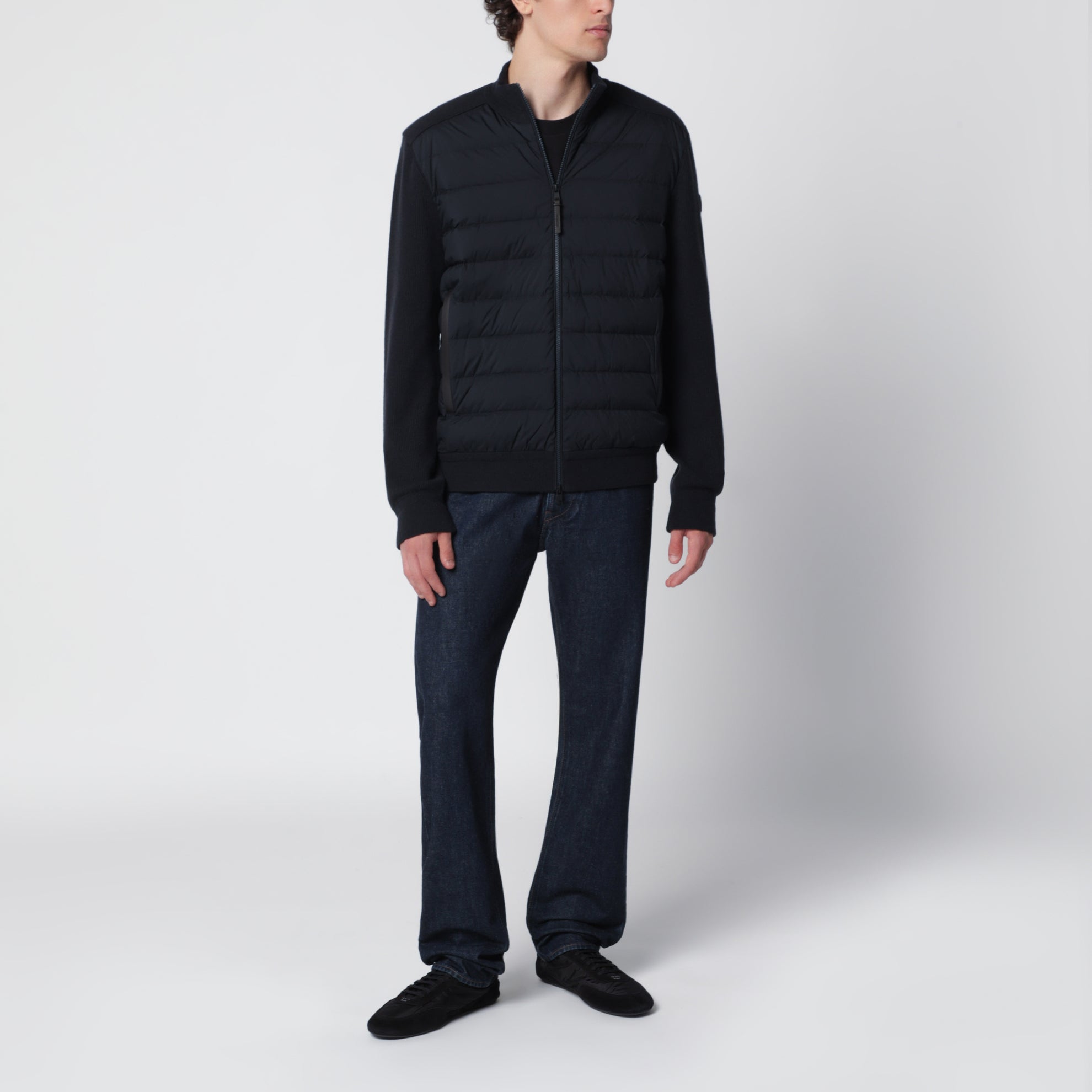 Cardigan matelassé bleu