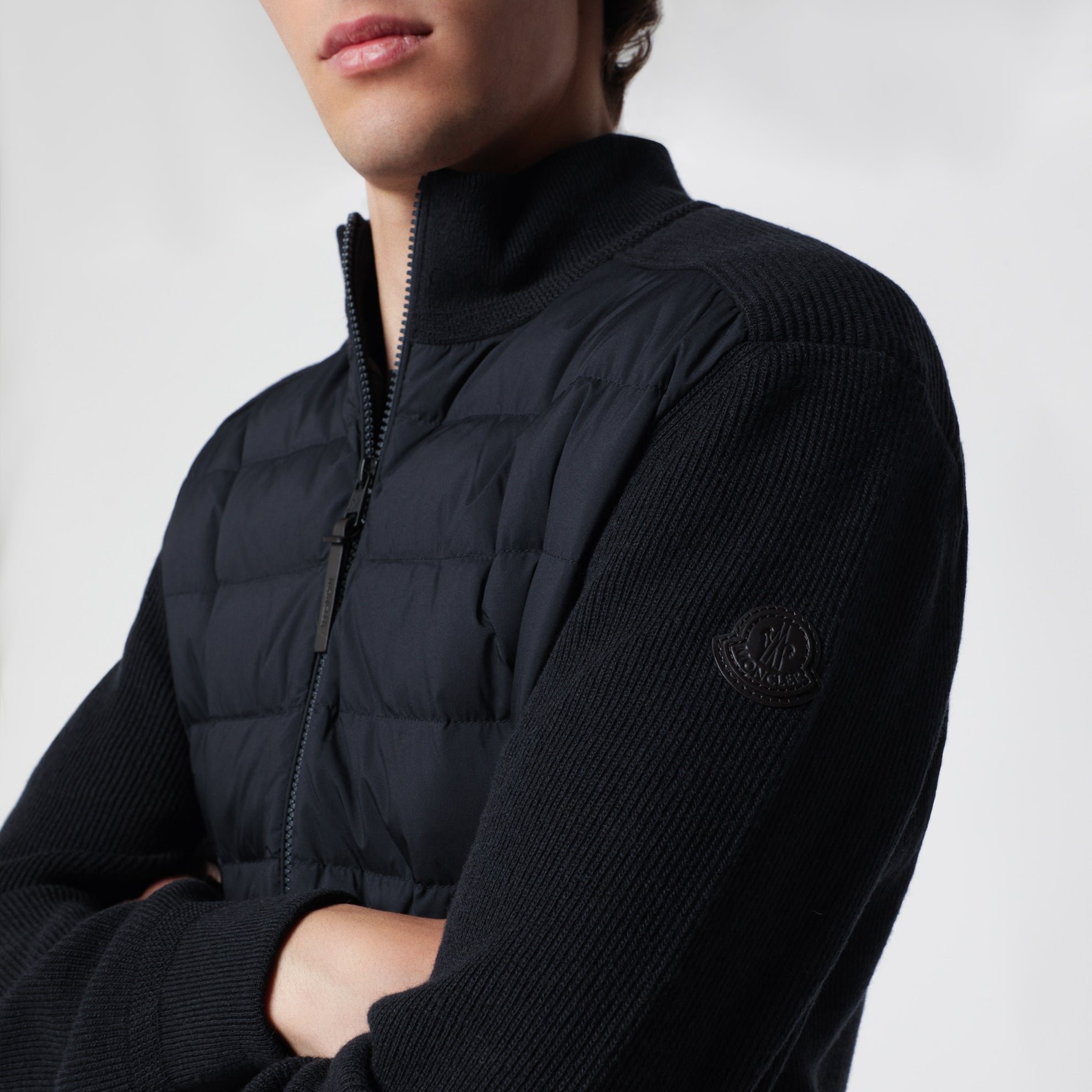 Cardigan matelassé bleu