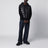 Black padded wool zip-up hoodie