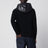 Black padded wool zip-up hoodie