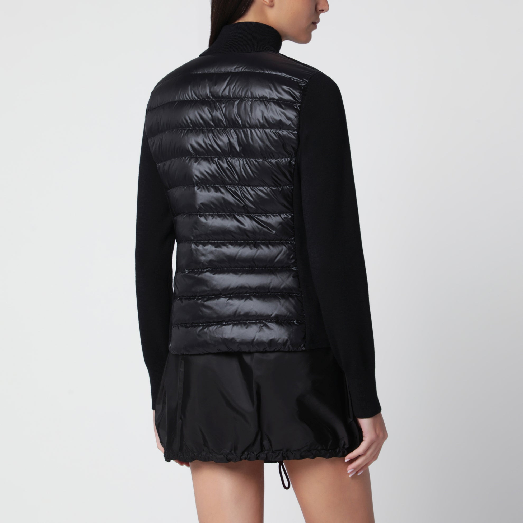 Cardigan con zip imbottito nero