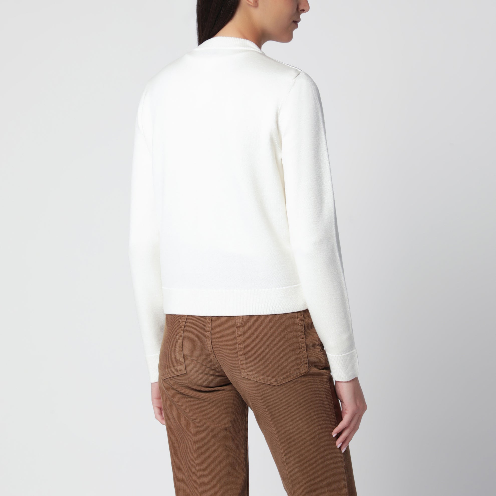 Cardigan con zip imbottito bianco
