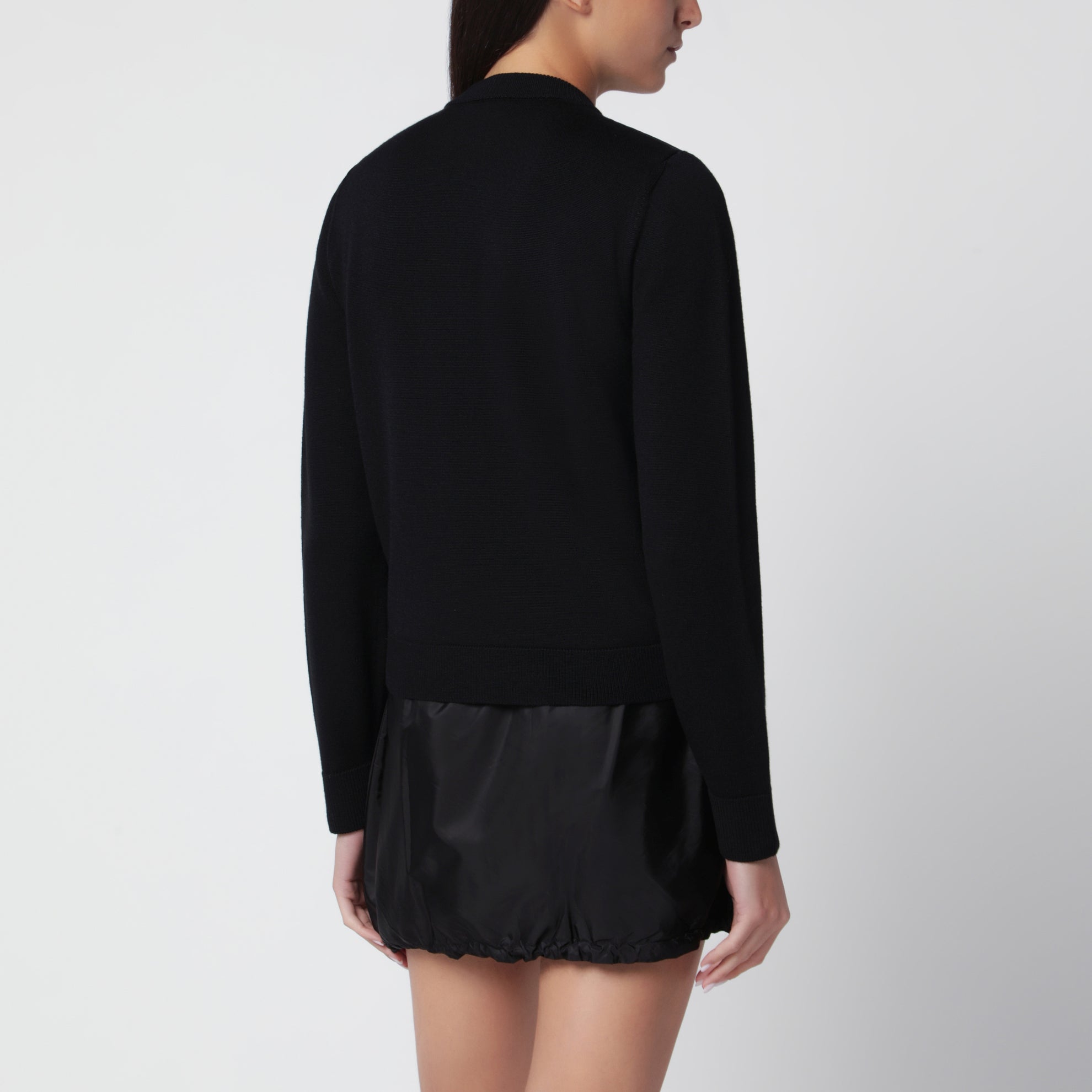 Cardigan con zip imbottito nero