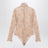 Nude semi-sheer floral lace bodysuit