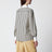 Striped cotton shirt with scarf in beige and blue