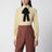Light Beige Silk Bow Shirt