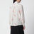 Vanillefarbene Seidenbluse mit Logoprint
