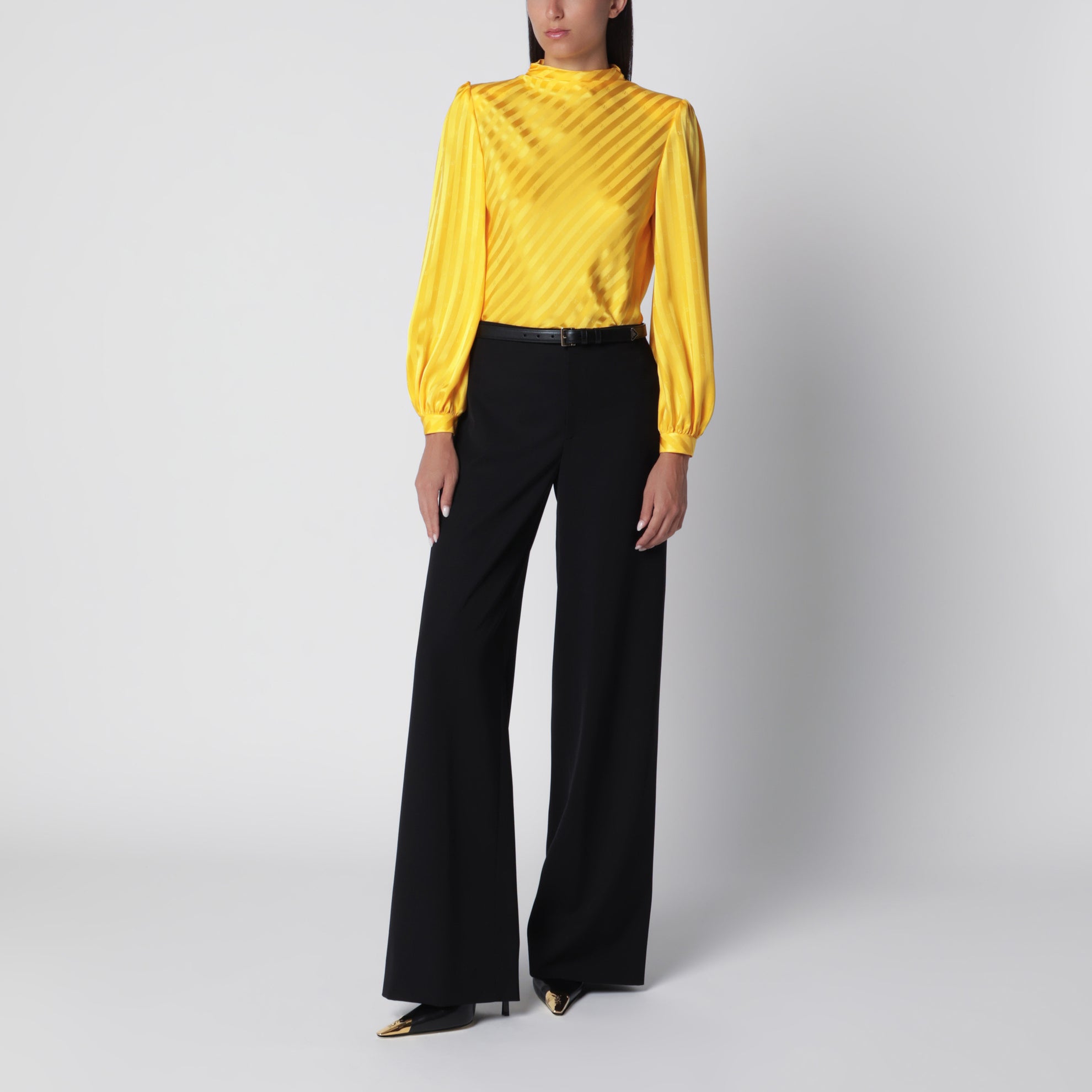 Top VLogo Bright Narciso in seta