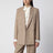 Double-Breasted Pinstripe Jacket in Mud/Ivory Virgin Wool
