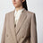 Double-Breasted Pinstripe Jacket in Mud/Ivory Virgin Wool