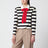 Vanilla/black striped jacket with maxi bow