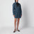 Medium blue denim dress with polka-dot scarf