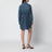 Medium blue denim dress with polka-dot scarf