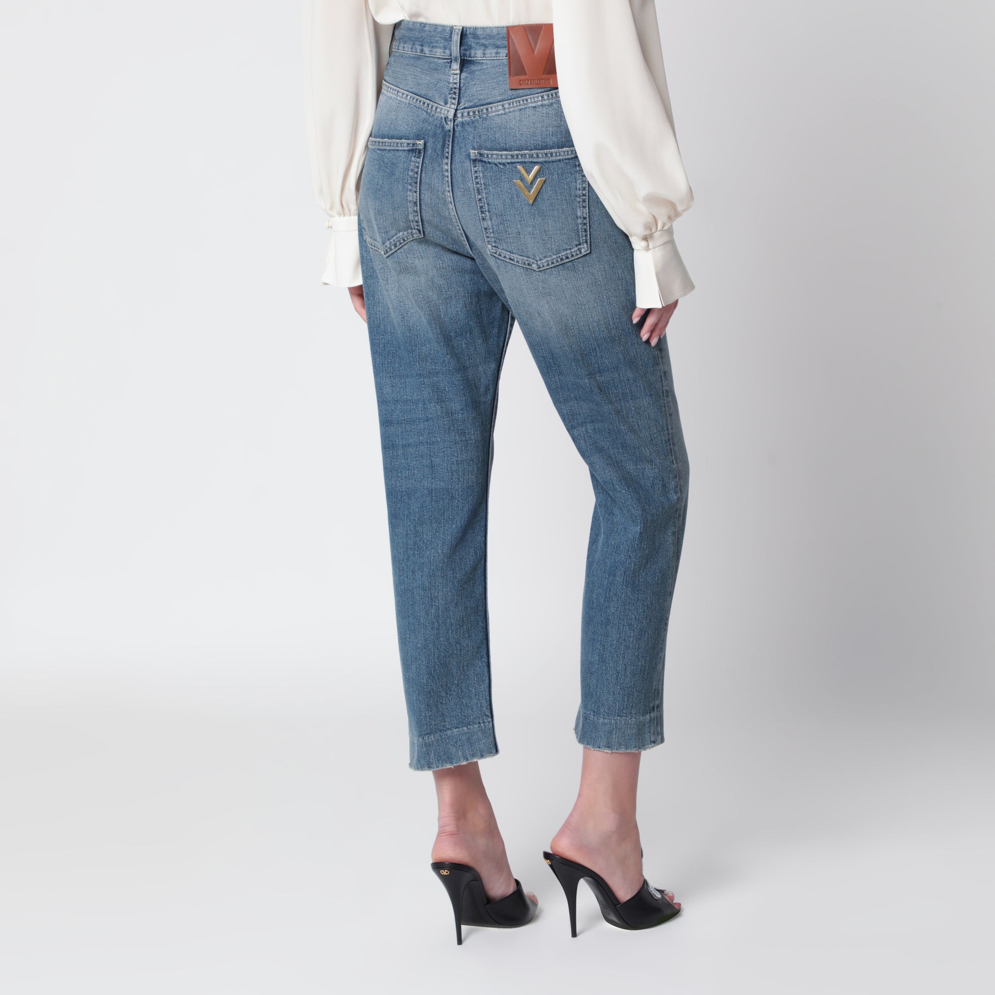 Jeans blu medio con VPatch sul retro