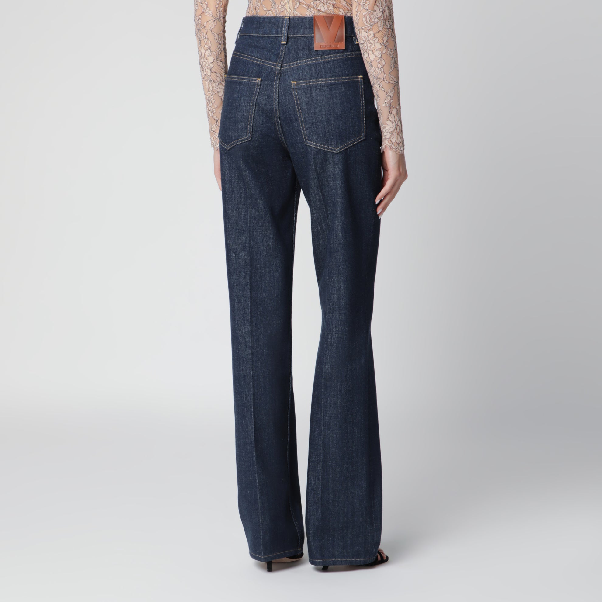 Pantaloni in denim blu medio