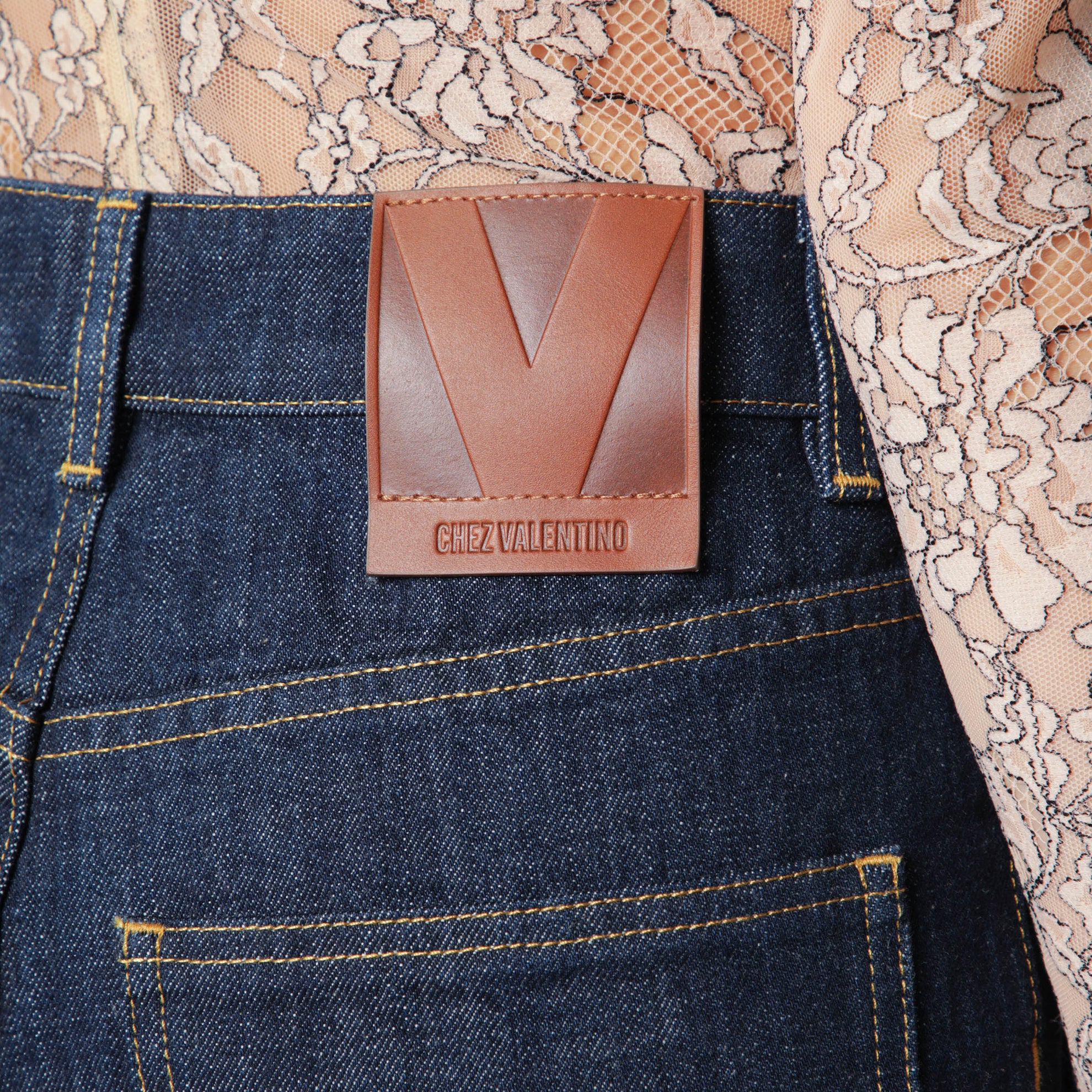 Pantaloni in denim blu medio