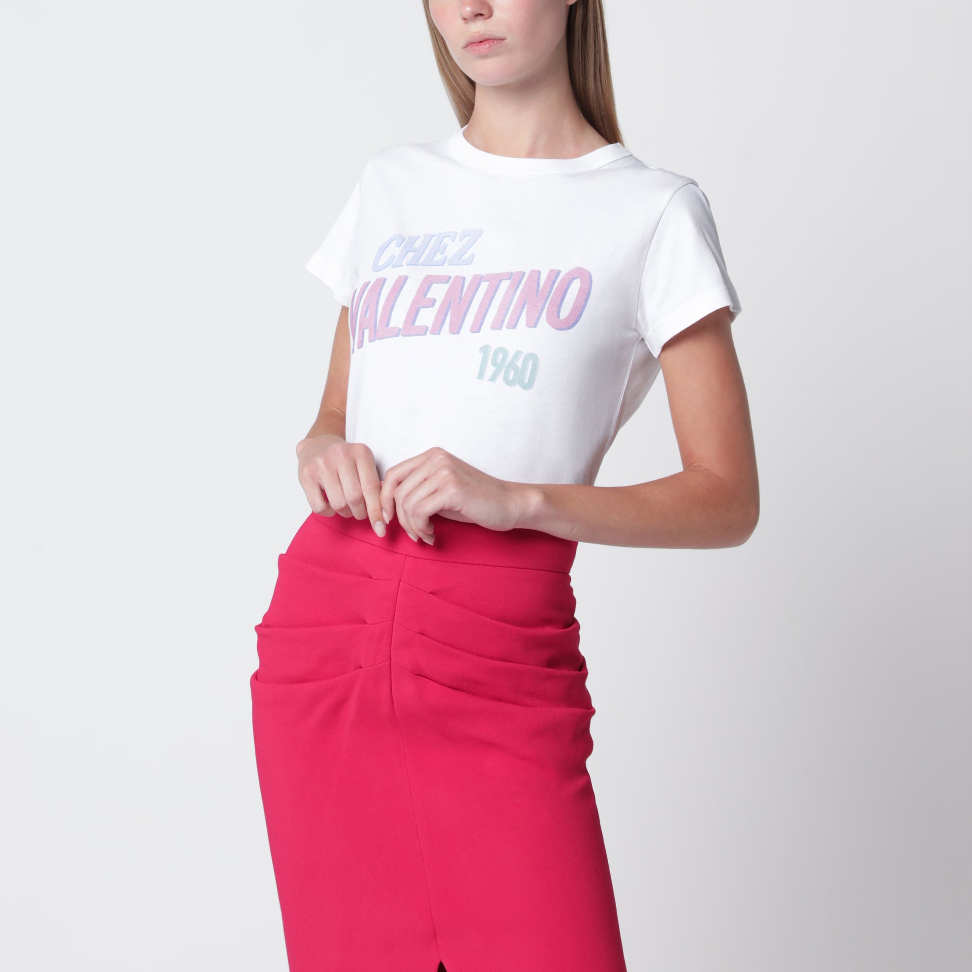 T-shirt blanc en coton avec imprimé logo
