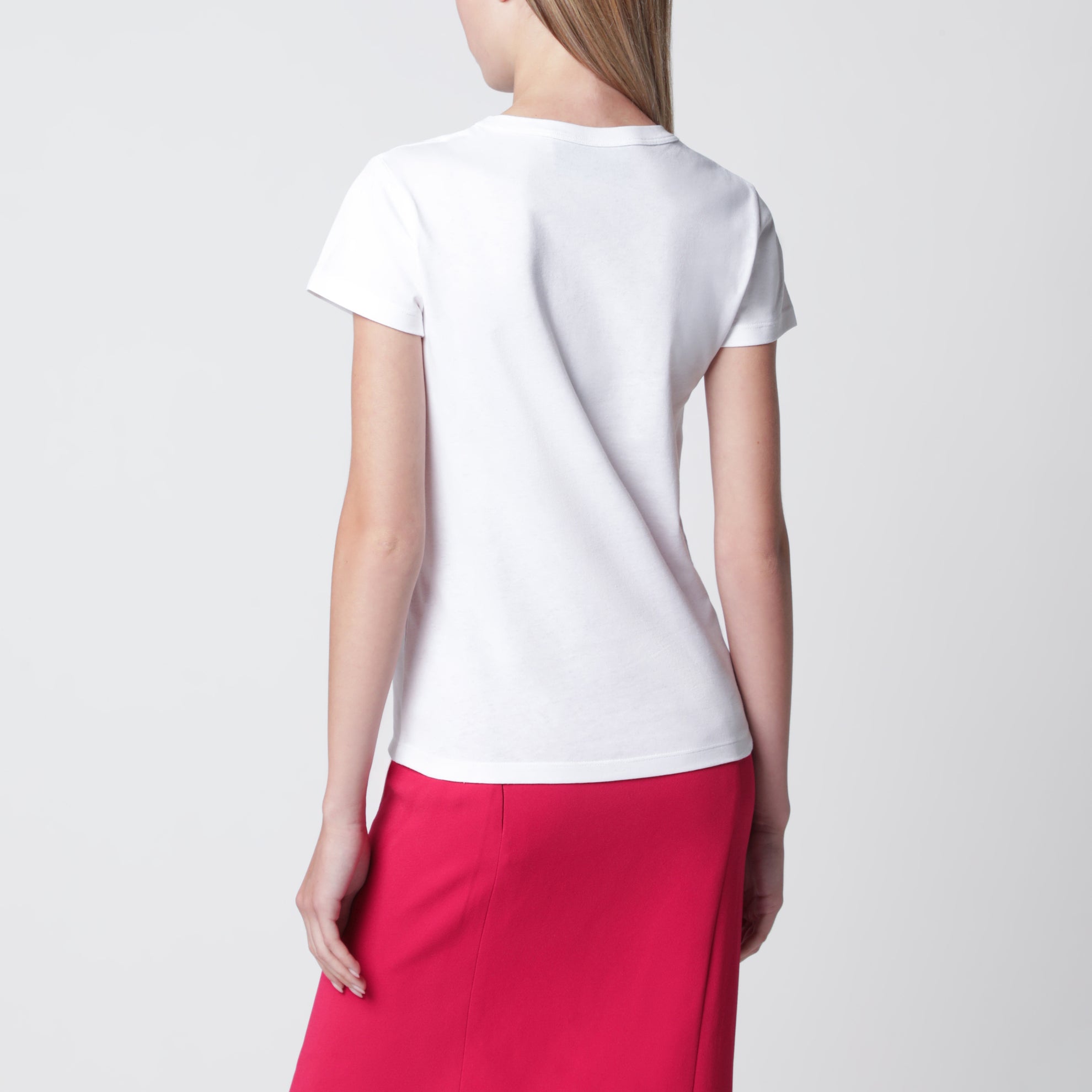 T-shirt blanc en coton avec imprimé logo