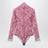 Body in pizzo bordeaux con polsi a contrasto