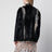 Veste en shearling et cuir noir/gris