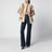 Camel shearling and suede vest