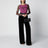 Black viscose-blend trousers