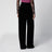 Black viscose-blend trousers