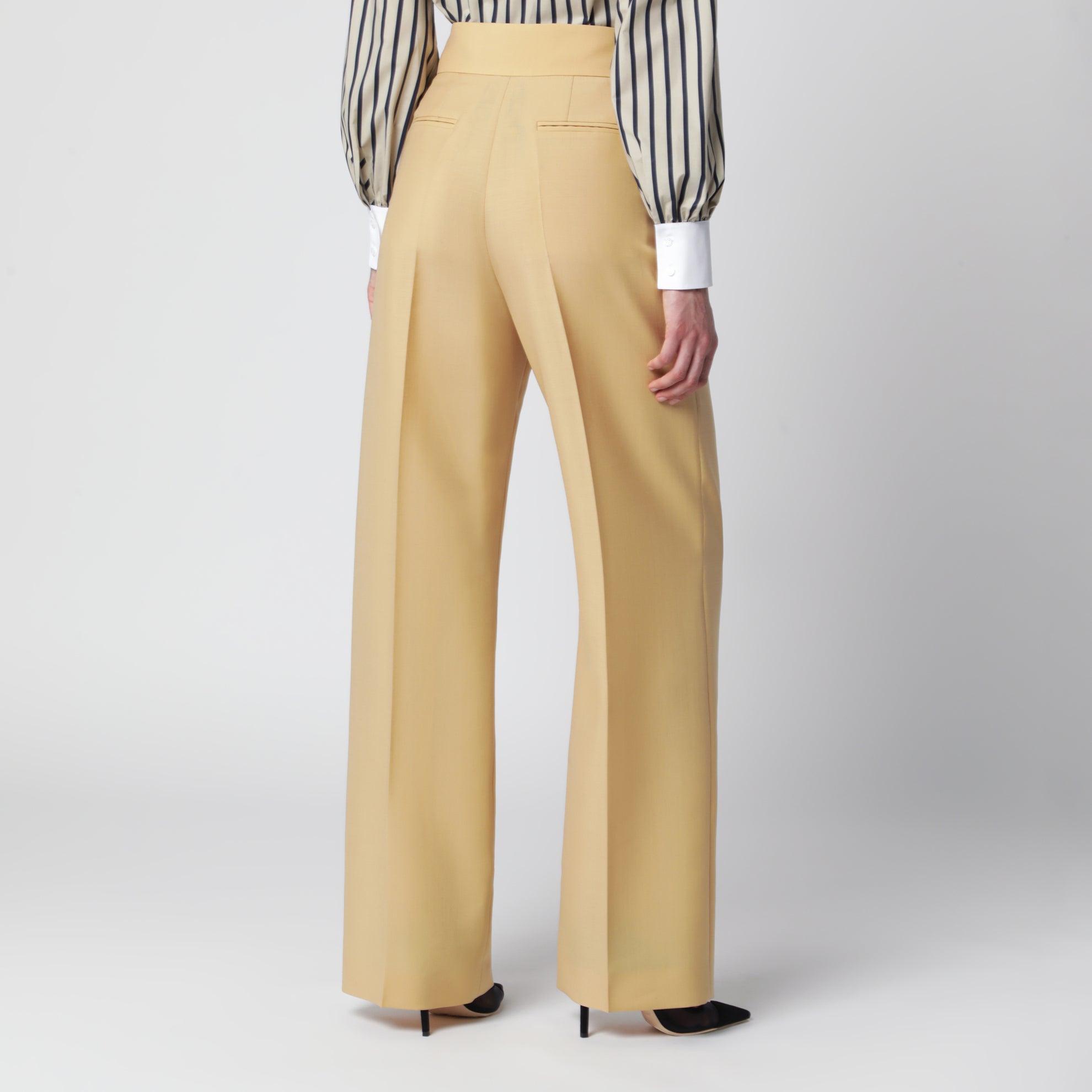 Pantaloni in British Mohair color ocra