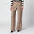 Pantalone color fango gessato in lana