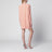 Robe courte en soie rose avec nœuds brodés