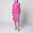 Abito midi in jacquard di seta fucsia