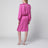 Robe midi en jacquard de soie fuchsia