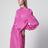 Robe midi en jacquard de soie fuchsia