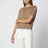 Beige wool sweater with logo patch