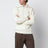 Cremefarbener gerippter Wollpullover