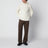 Cremefarbener gerippter Wollpullover
